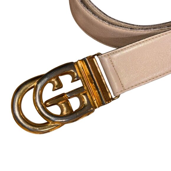 Gucci Leather Belt Double G Buckle Women’s size 80 US 26/4 Italy Vintage - Picture 4 of 13